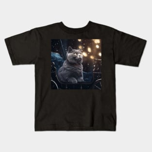 British Shorthair In Winter Kids T-Shirt